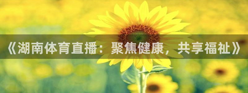 《湖南体育直播：聚焦健康，共享福祉》